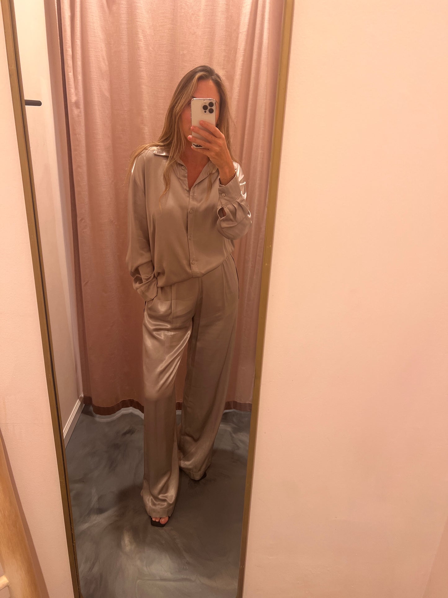 Pleated Satin Pant