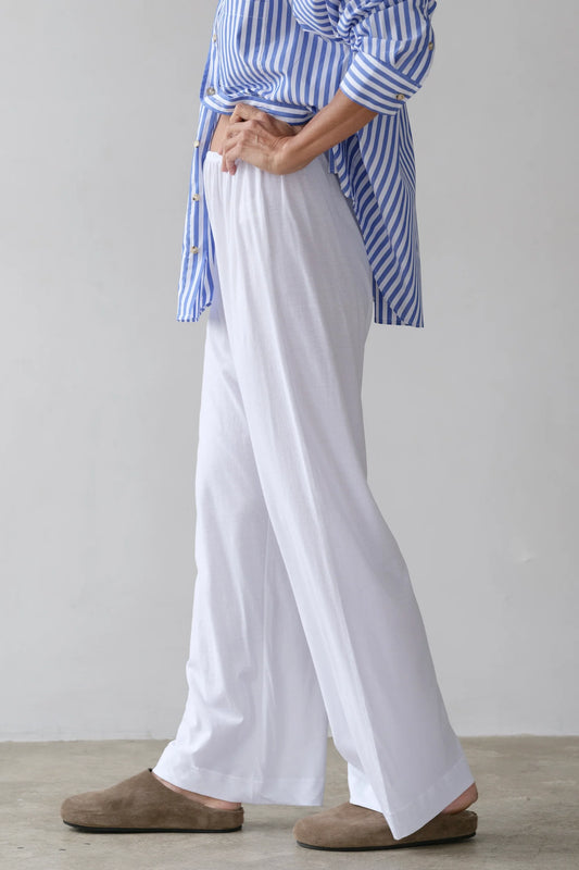 Jersey Simple Crop Pant - White