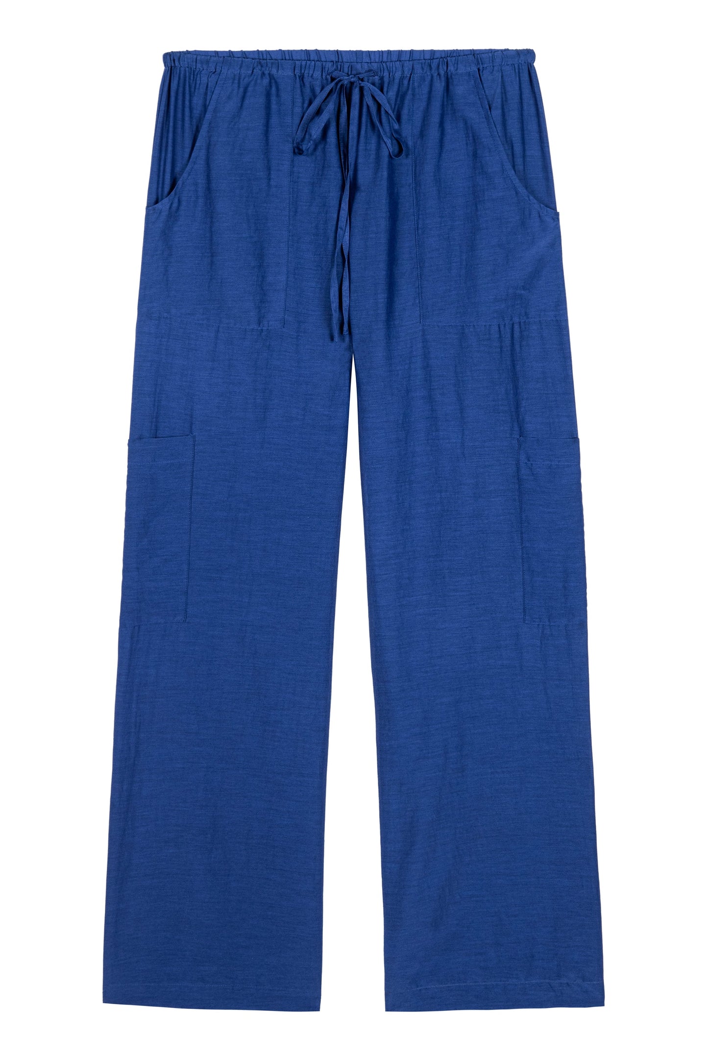 Silk Cotton Sheer Cargo Pant Azure