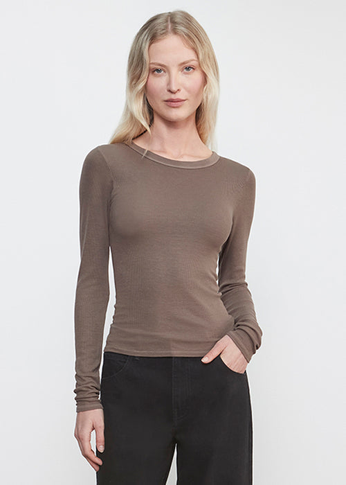 Silk Rib Essential L/S Mushroom