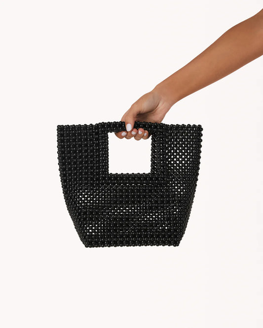 Samara Handle Bag - Black Bead