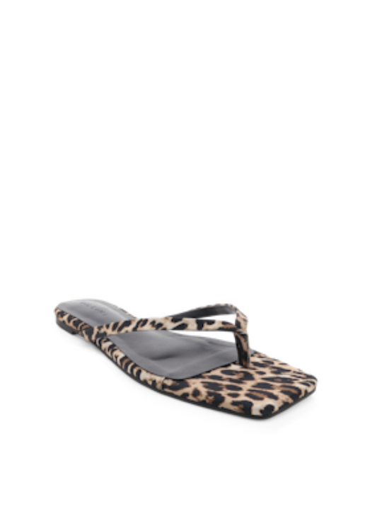 Tove Thong Sandal in Leopard Satin