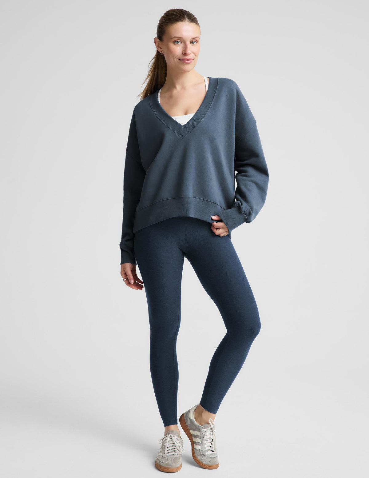 LuxeFleece 2.0 V-Neck Sweatshirt in Blue Tundra