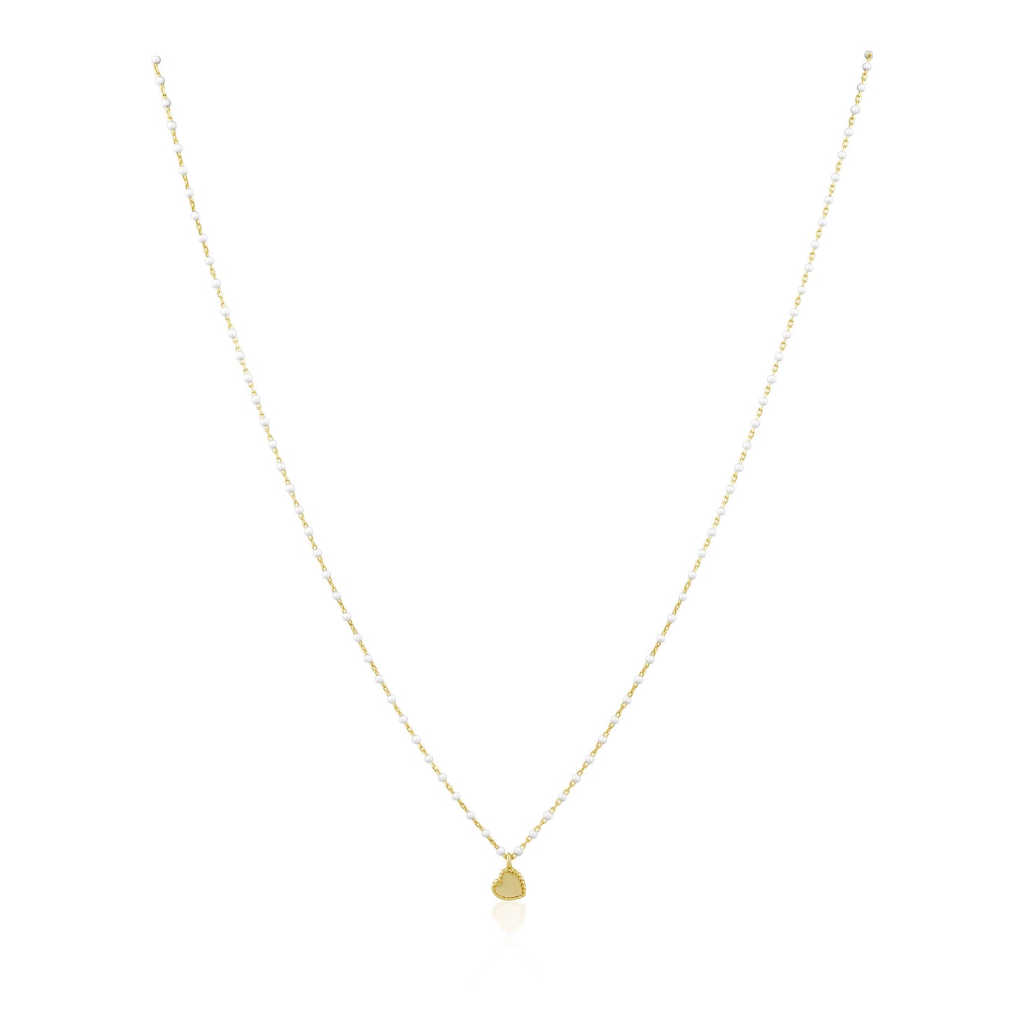 Elsa Mini Heart Necklace White