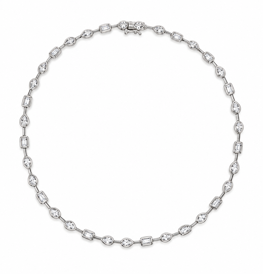 Serena Bezel Tennis Necklace