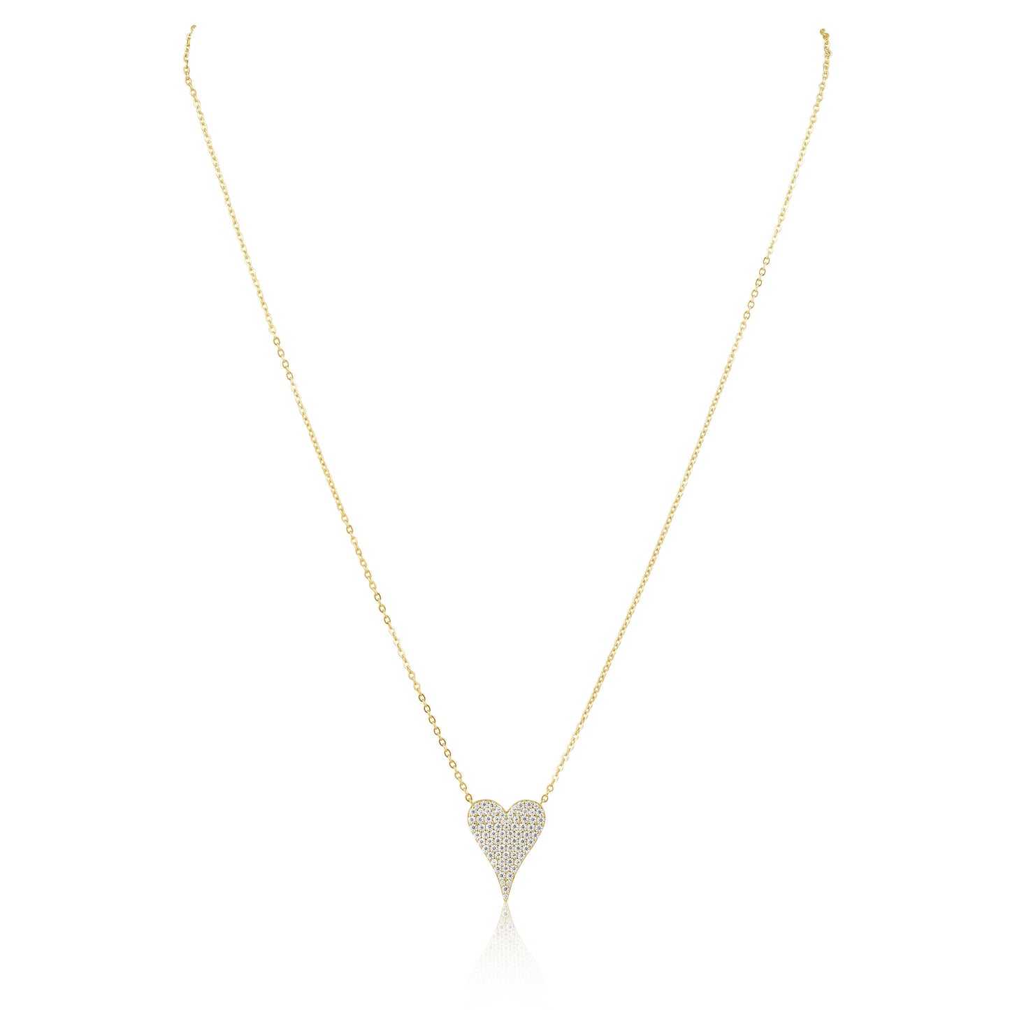 Sara Pave Heart Necklace