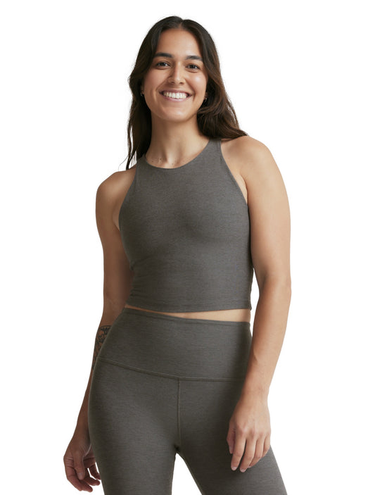 Spacedye Refocused Cropped Tank in True Heather Grey