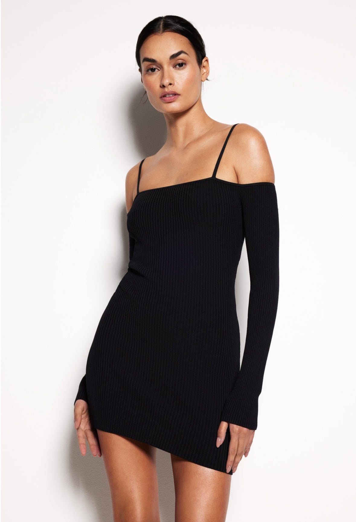 Virgo Rib Off Shoulder Mini