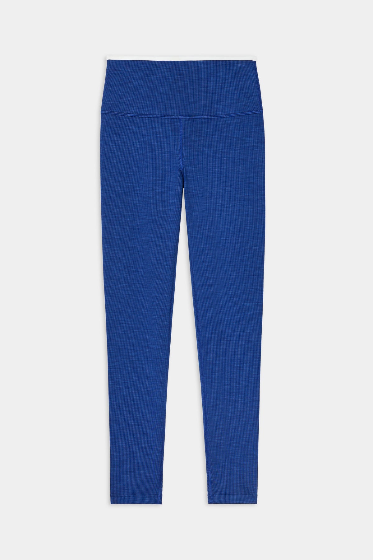 Hayley Active Rib 7/8 Legging – Heather Cobalt/White flat lay