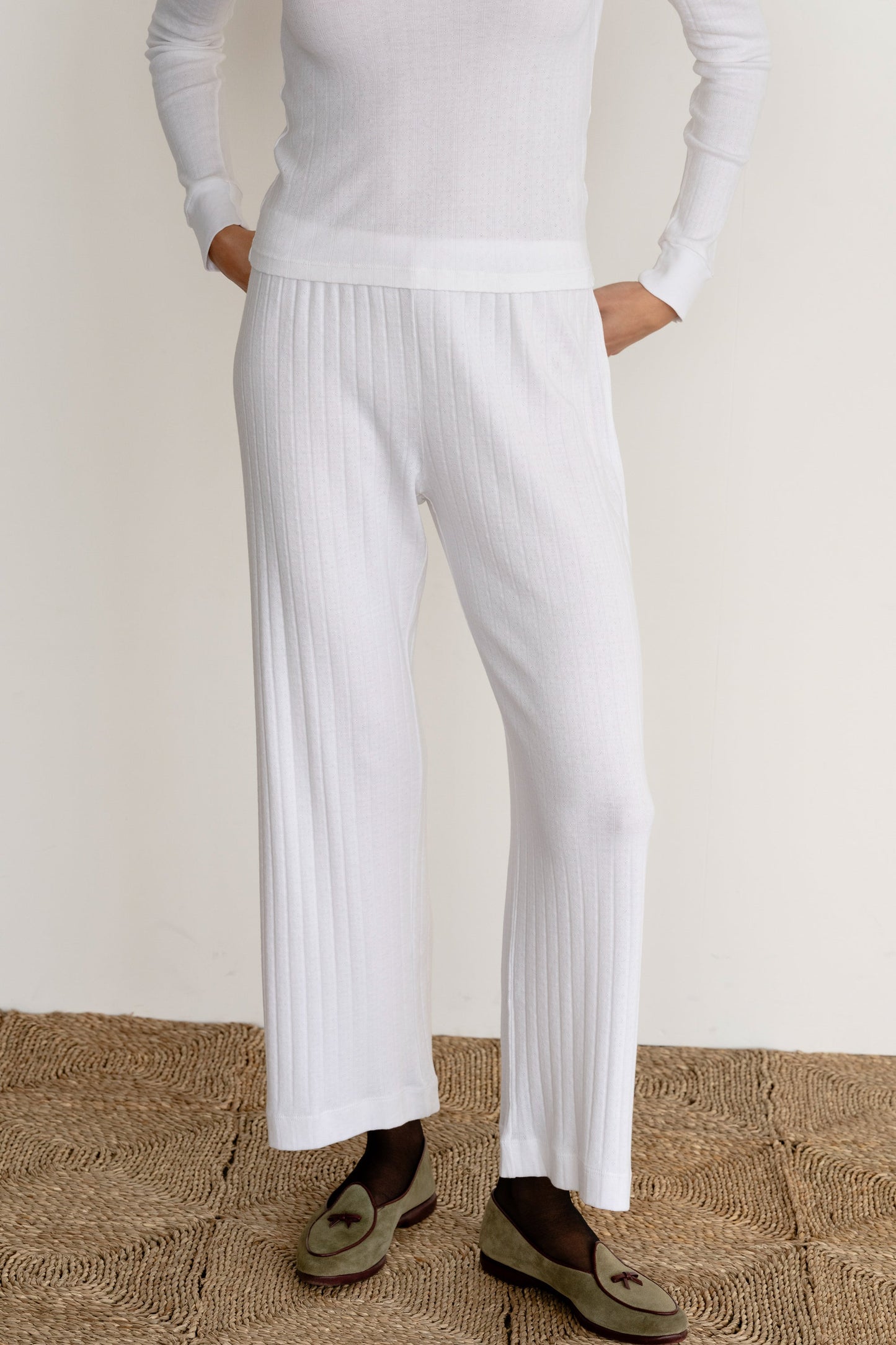 Pointelle Simple Crop Pant