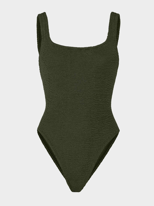 Square Neck in Metallic Khaki