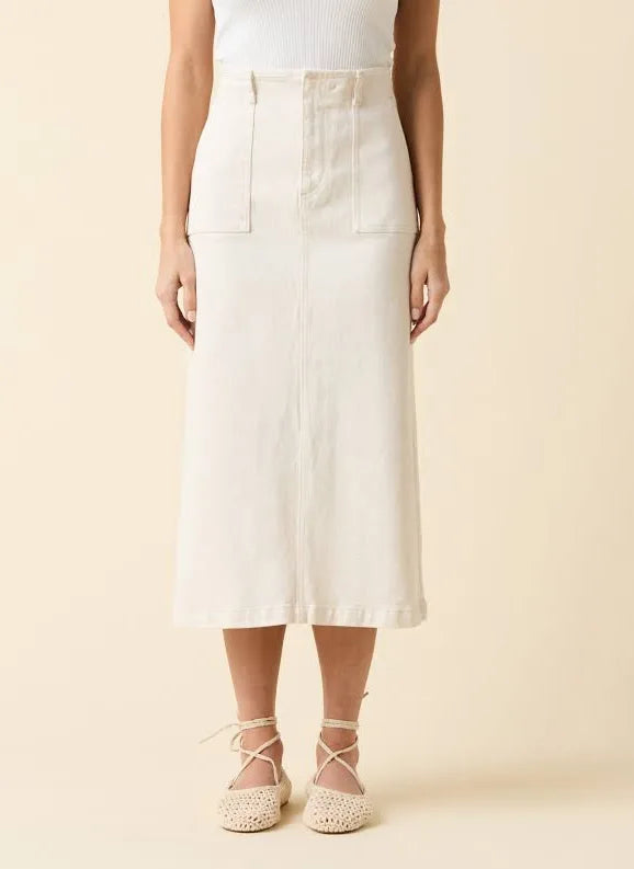 Jocelyn Midi Skirt in Bone