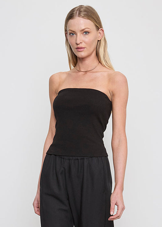 Cotton Rib Bandeau Top