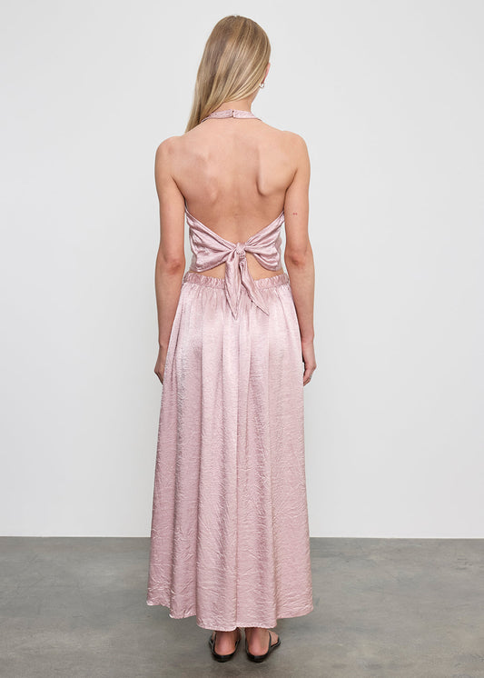 Textured Satin Halter Scarf Top