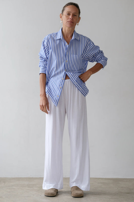 Jersey Simple Crop Pant - White