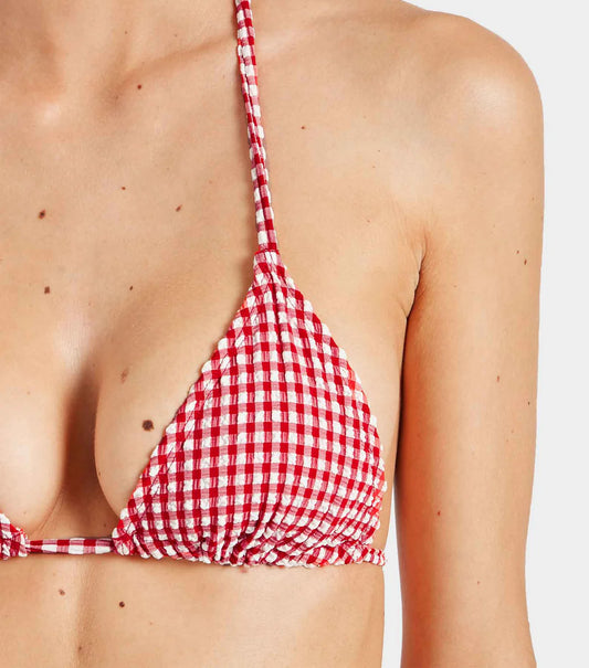 Sabrina Bikini Red Gingham Seersucker