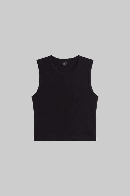 Pointelle Sleeveless Crew