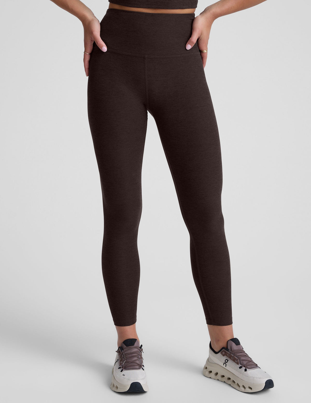 Spacedye Caught in the Midi High Waisted Legging in Dark Chocolate Heather