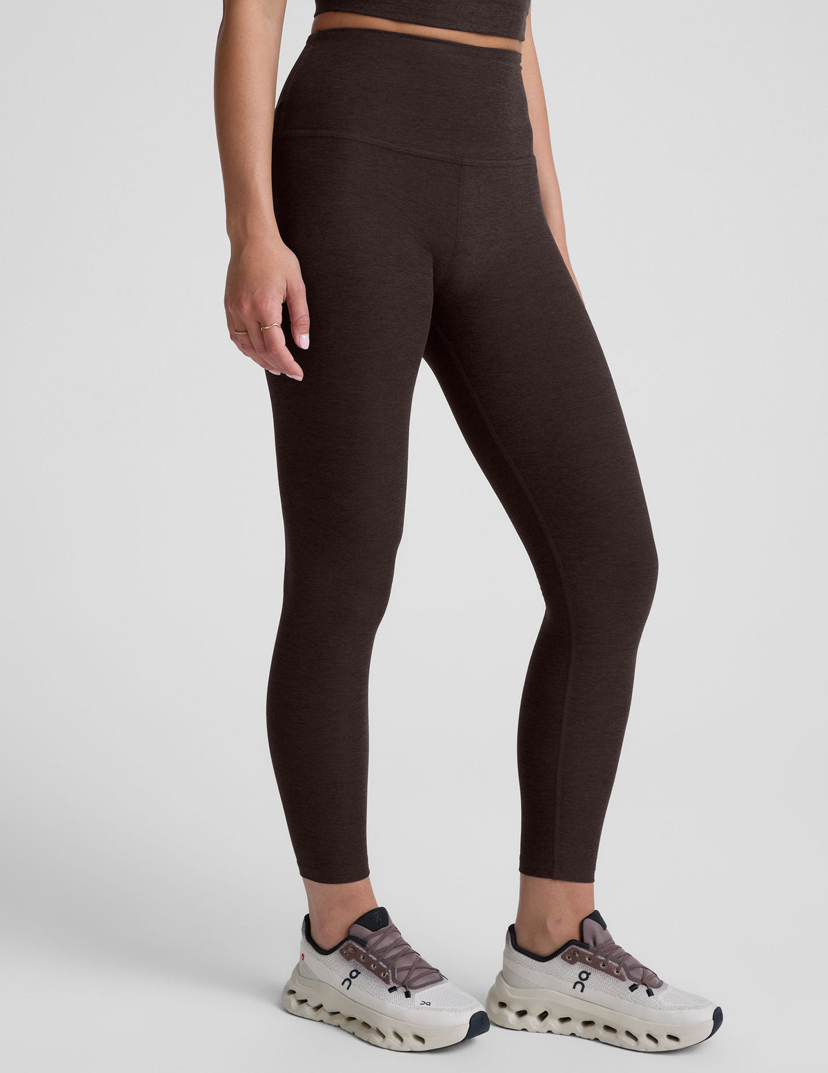 Spacedye Caught in the Midi High Waisted Legging in Dark Chocolate Heather