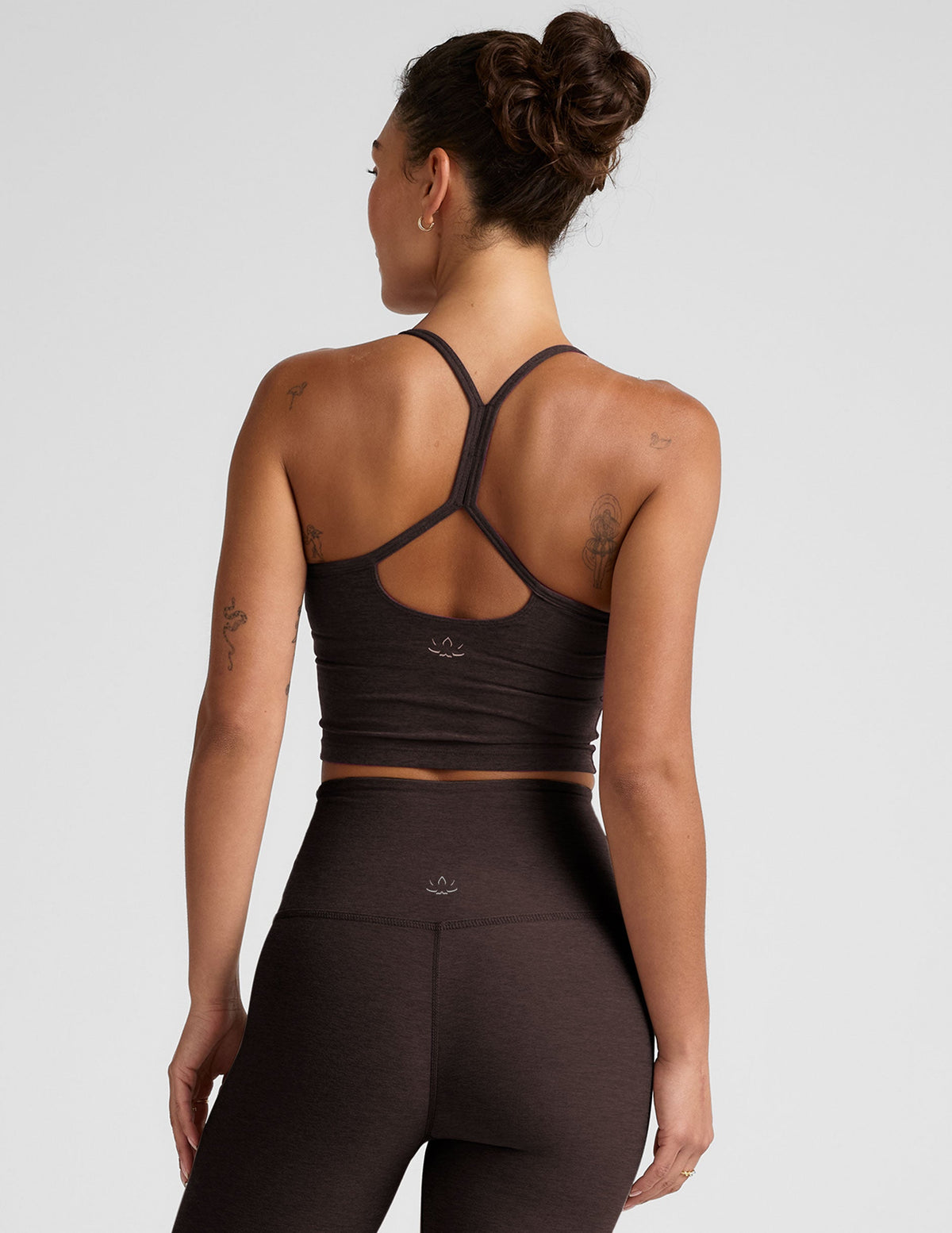 Spacedye Slim Racerback Cropped Tank in Dark Chocolate Heather