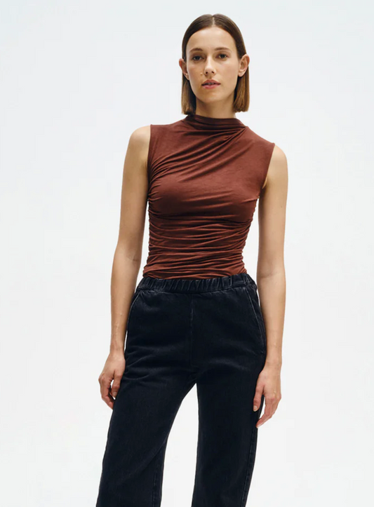 Sleeveless Mock Neck