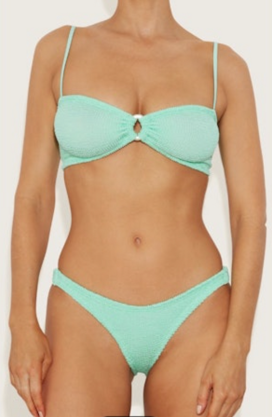 Misty Bikini with Pearl Hoops Mint