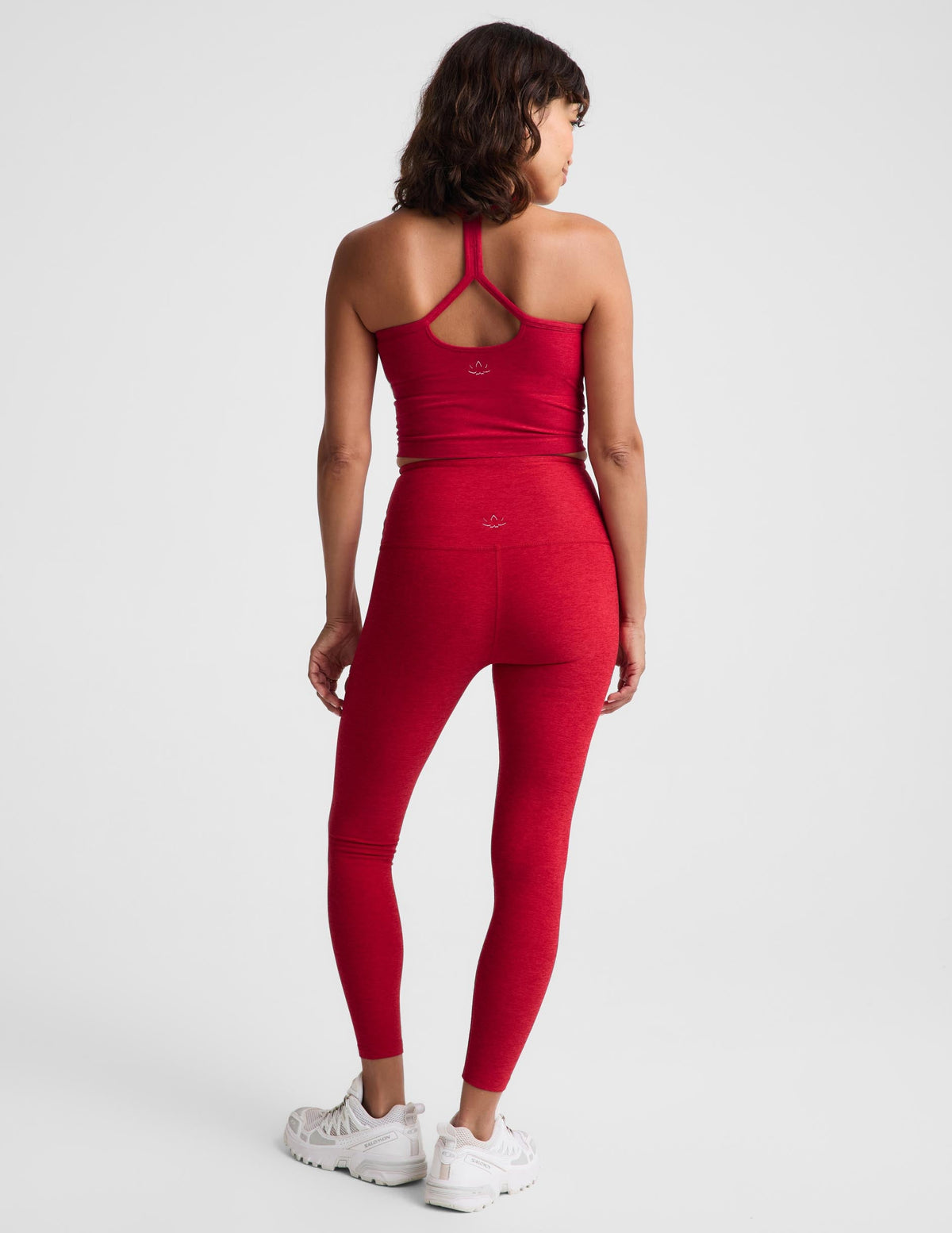 Spacedye Caught in the Midi High Waisted Legging in Scarlet Red Heather