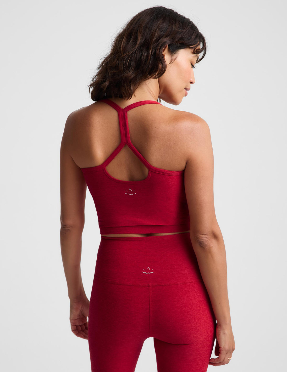 Spacedye Slim Racerback Cropped Tank in Scarlet Red Heather