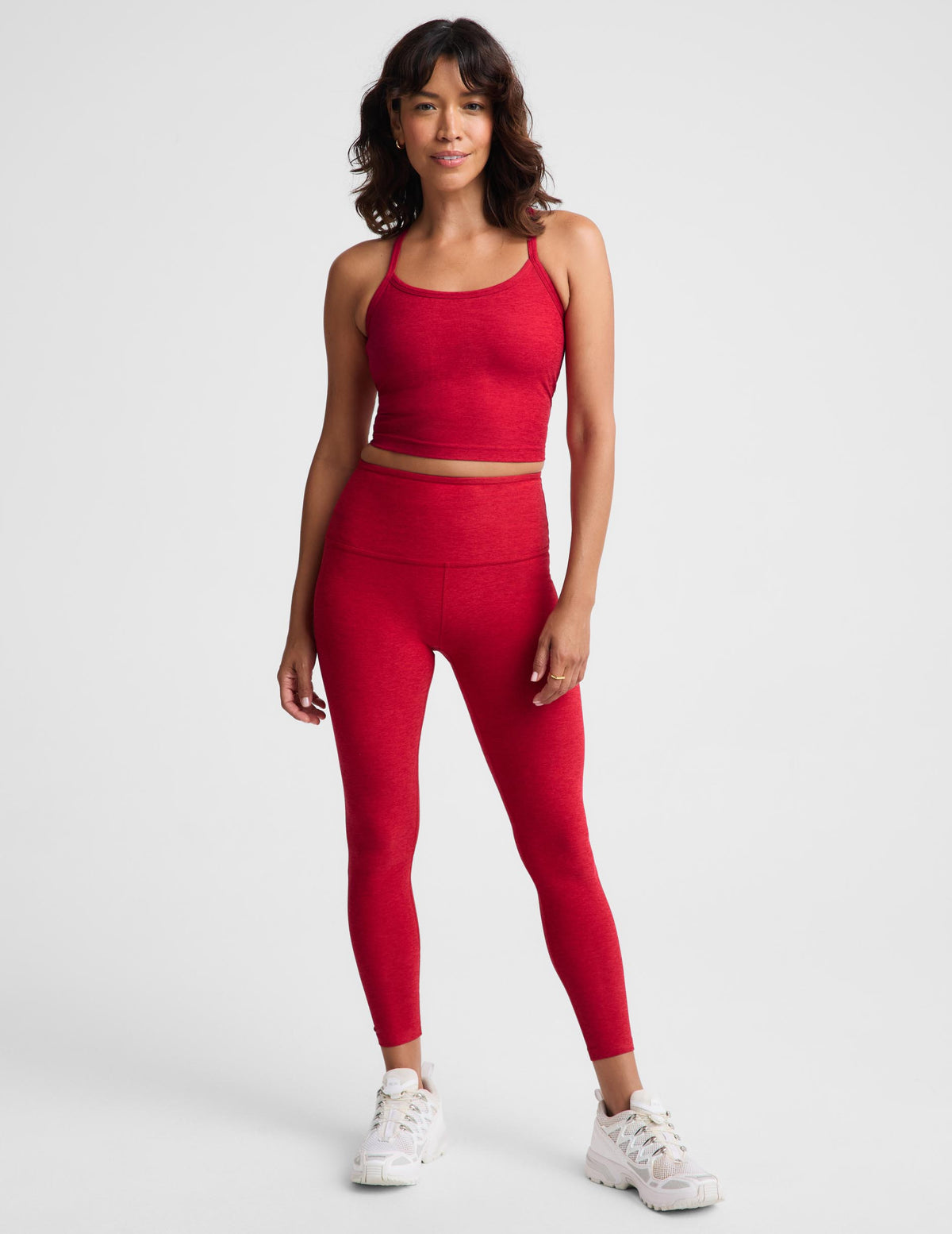Spacedye Slim Racerback Cropped Tank in Scarlet Red Heather