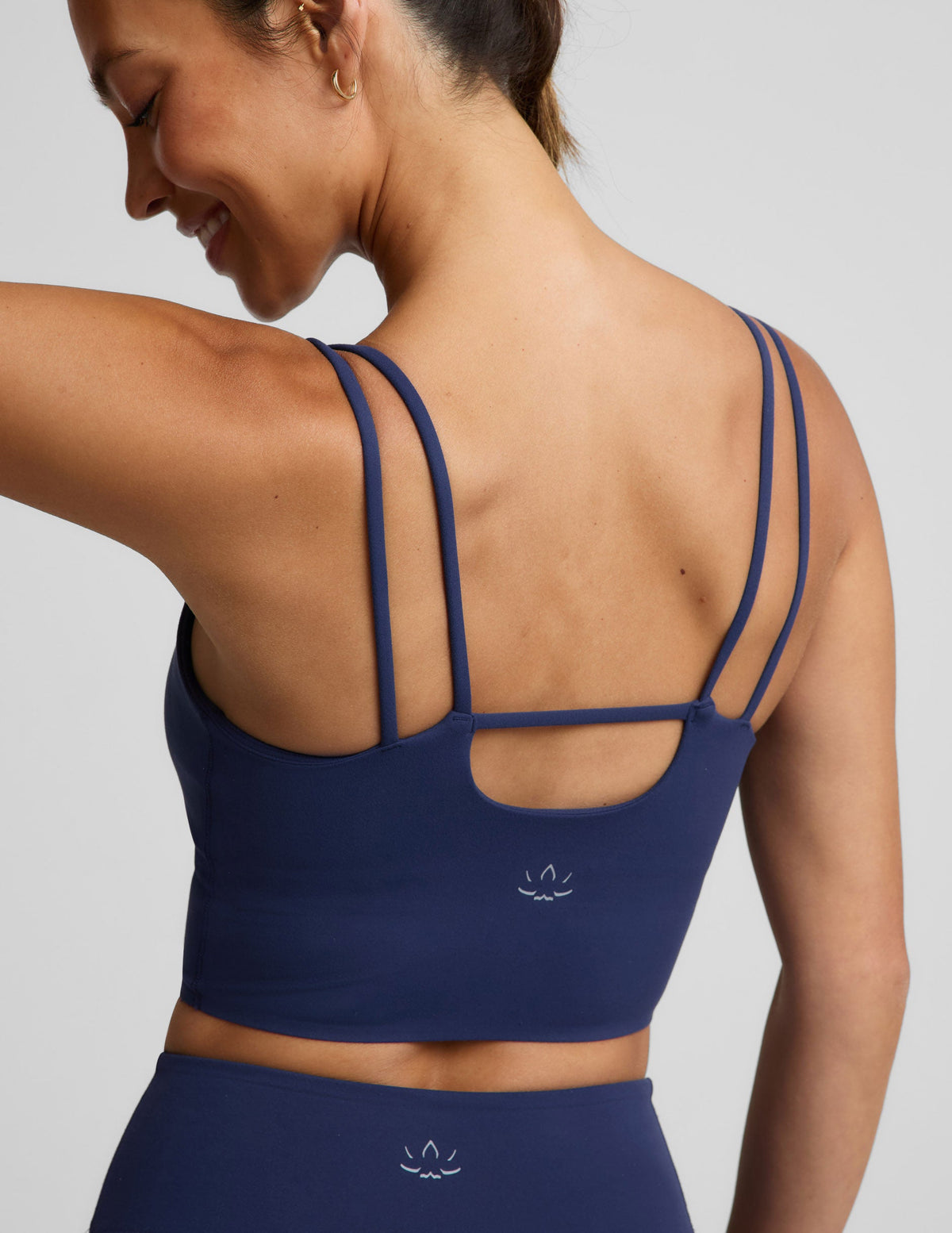 glowzone Strappy Cropped Tank in Deep Ocean