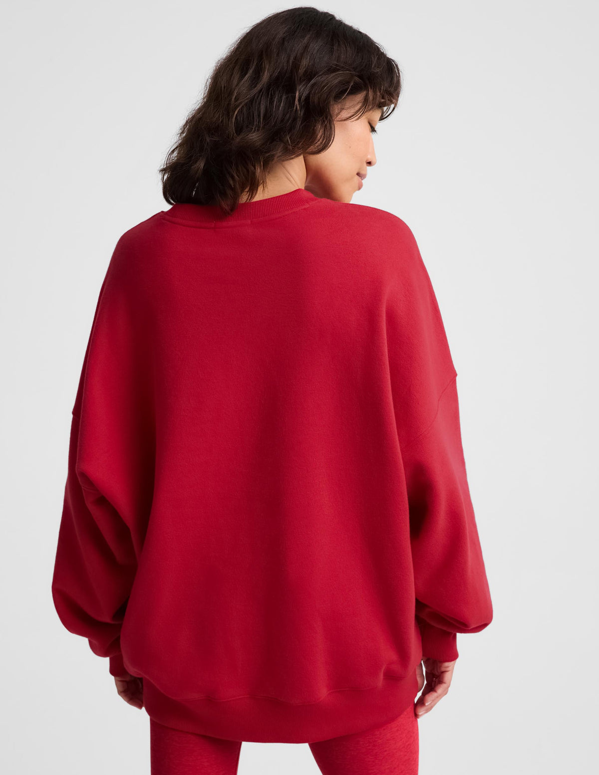 LuxeFleece 2.0 Oversized Crewneck in Scarlet Red