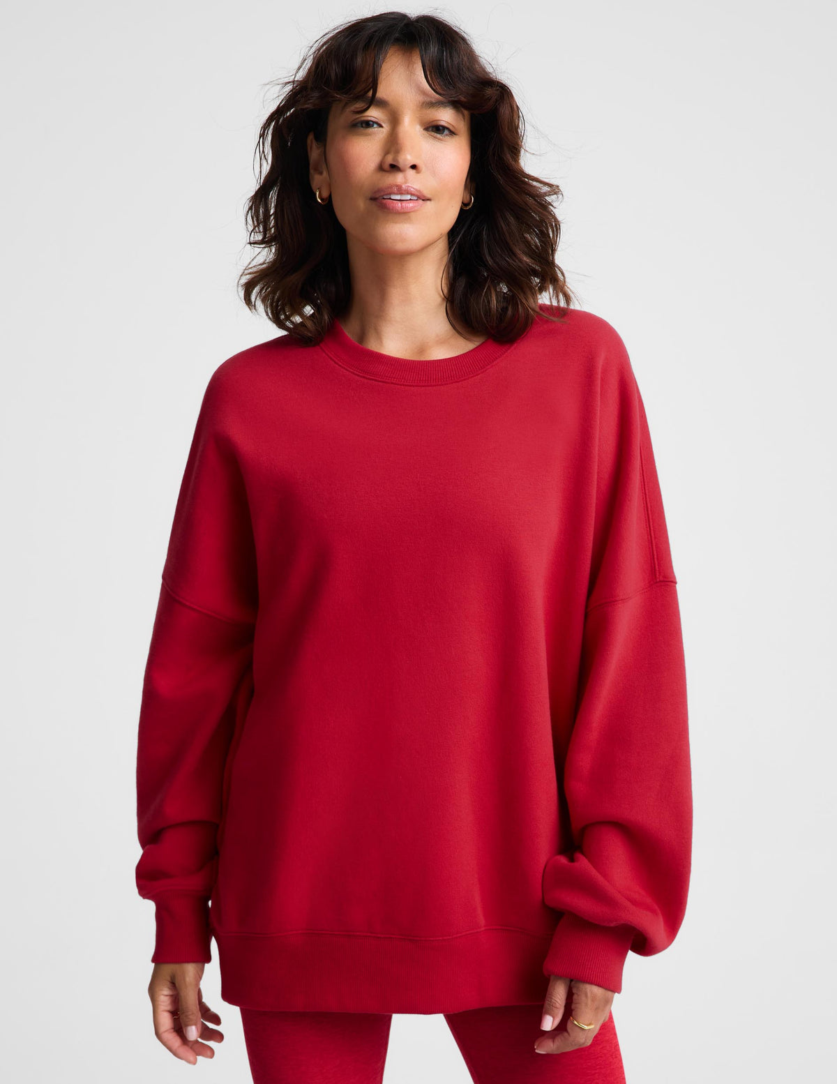 LuxeFleece 2.0 Oversized Crewneck in Scarlet Red