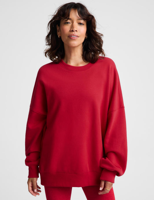 LuxeFleece 2.0 Oversized Crewneck in Scarlet Red
