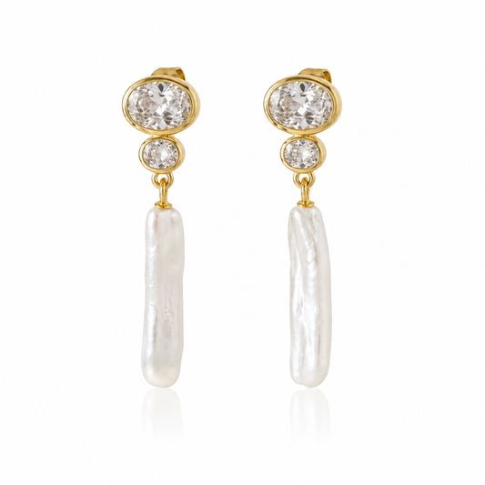 Iris Pearl Drop Earrings