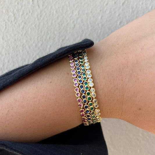 Bezel Tennis Bracelet – Sapphire